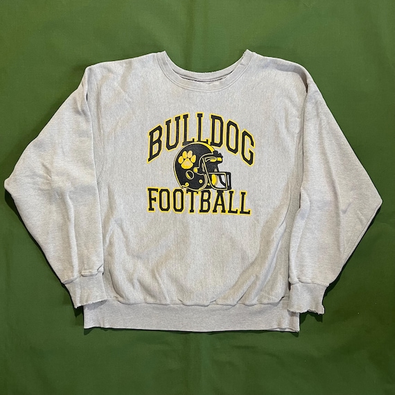 Y2K Champion Reverse Weave Sweatshirt: Bulldogs Football Crewneck 