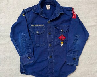 Vintage 60s/70s Cub Scouts Uniform Shirt: Sioux City Iowa, Youth Size