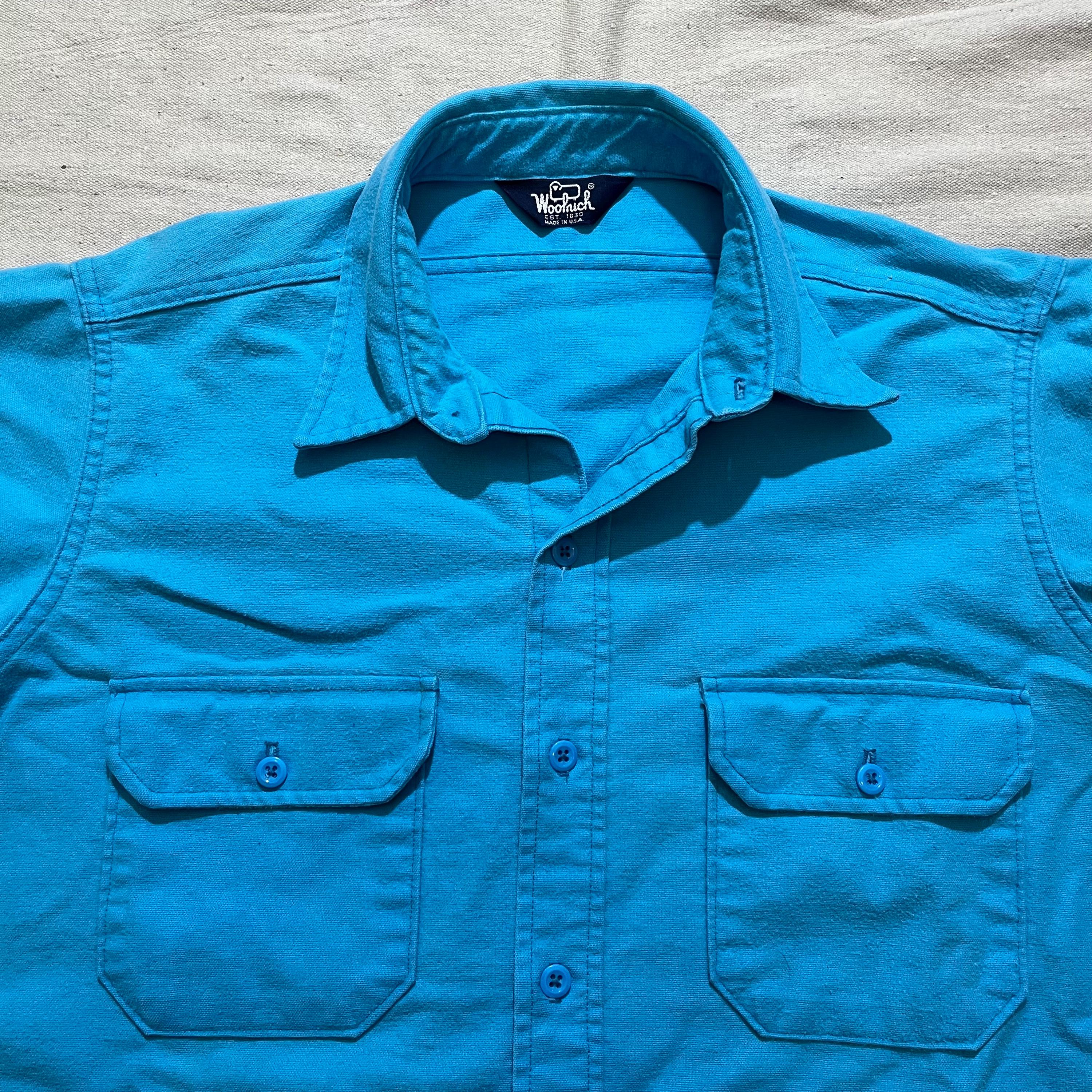 VINTAGE 米国製WOOLRICH chamoisシャツDEAD STOCK Vintage Woolrich USA Shirt Button Up Work Chamois 70s Faded