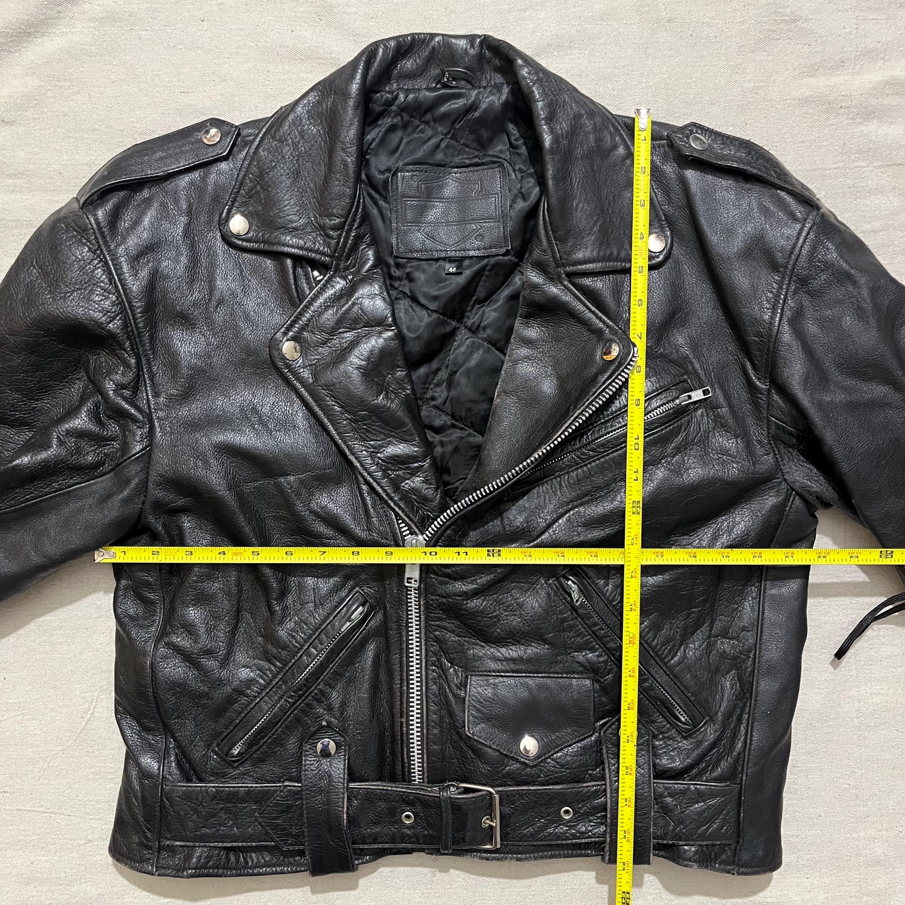 Vintage Harley Davidson Leather Biker Jacket: 90s Moto Cropped