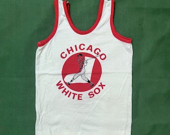 Vintage 70s MLB Chicago White Sox Graphic Tank Top Shirt Large