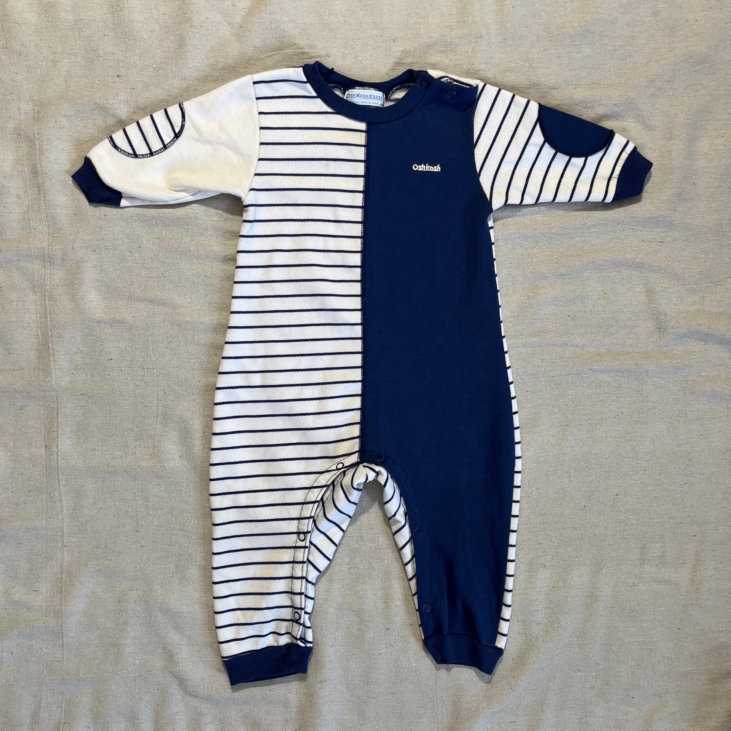 Vintage Oshkosh B'gosh Striped Onesie - Blue & White - 18 Months