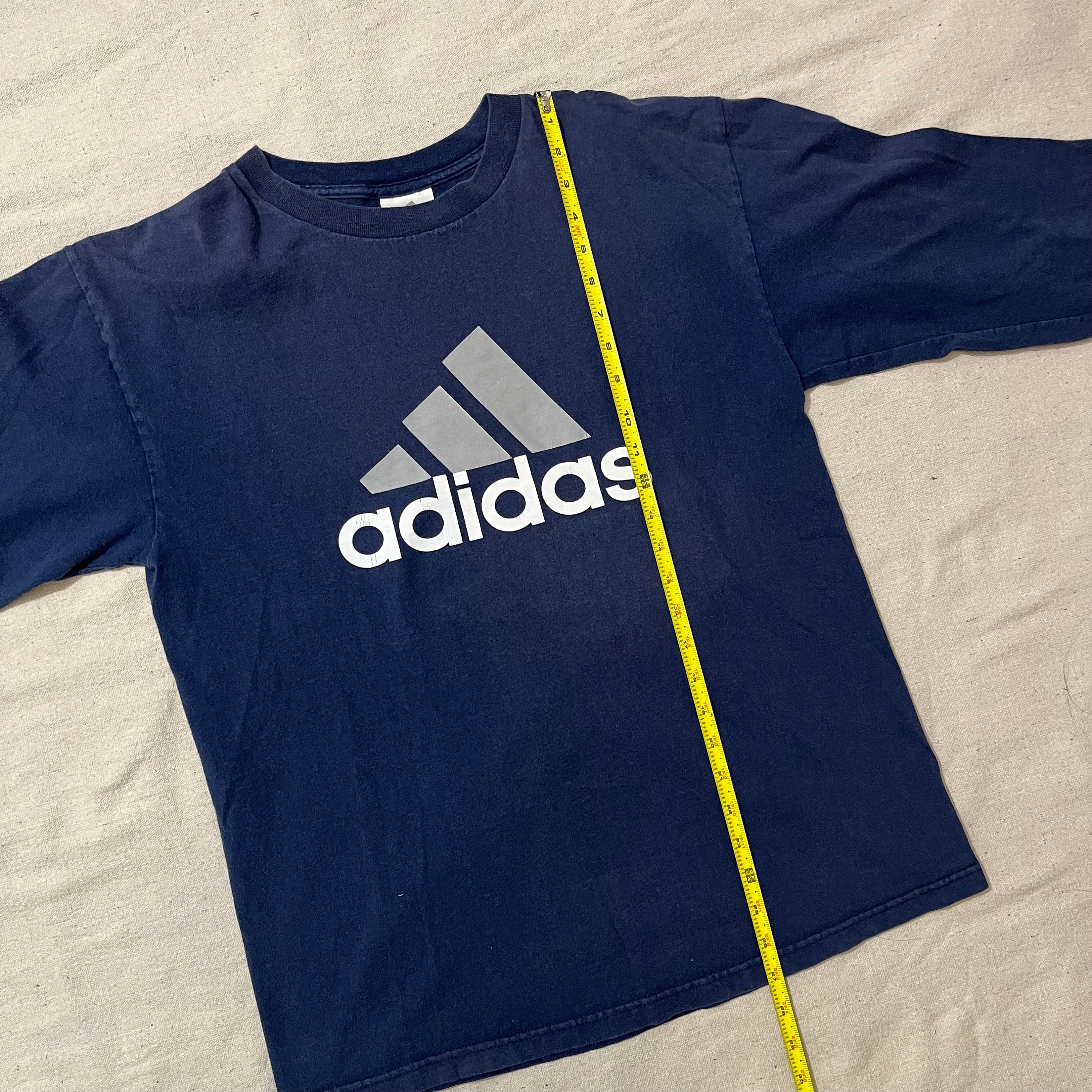 Vintage 90s/00s Y2K Adidas Longsleeve Graphic T-shirt Navy