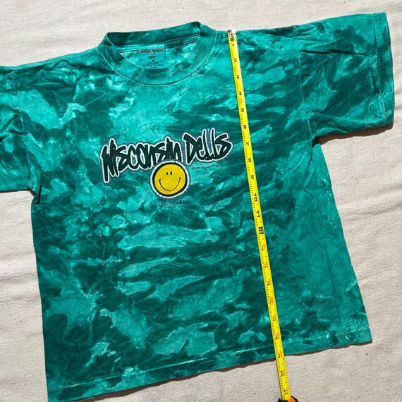 Vintage 90s Wisconsin Dells Tie Dye Smiley Face Kids T-shirt (size