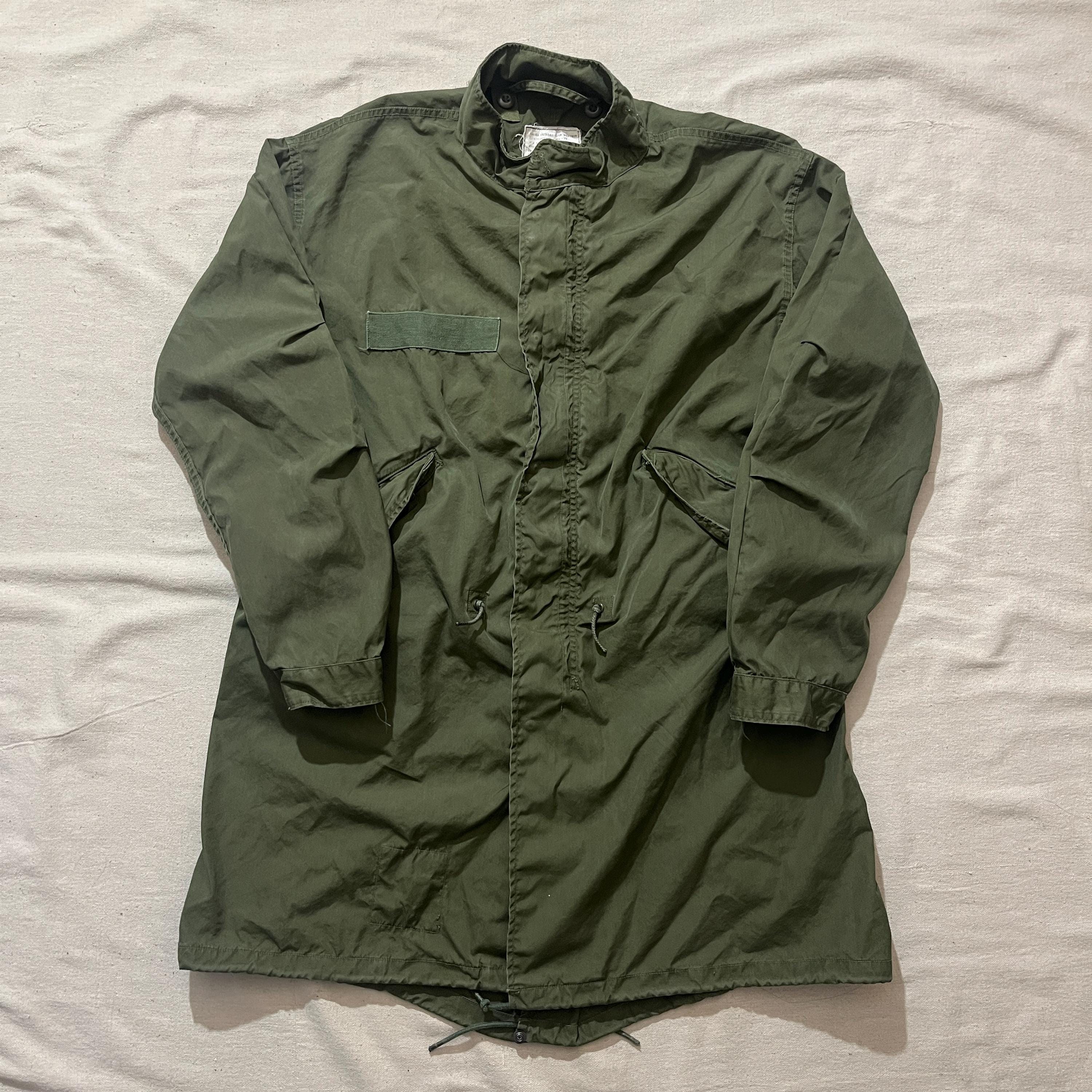Vintage 80s US Military Army Fishtail Parka Jacket M-65 Olive