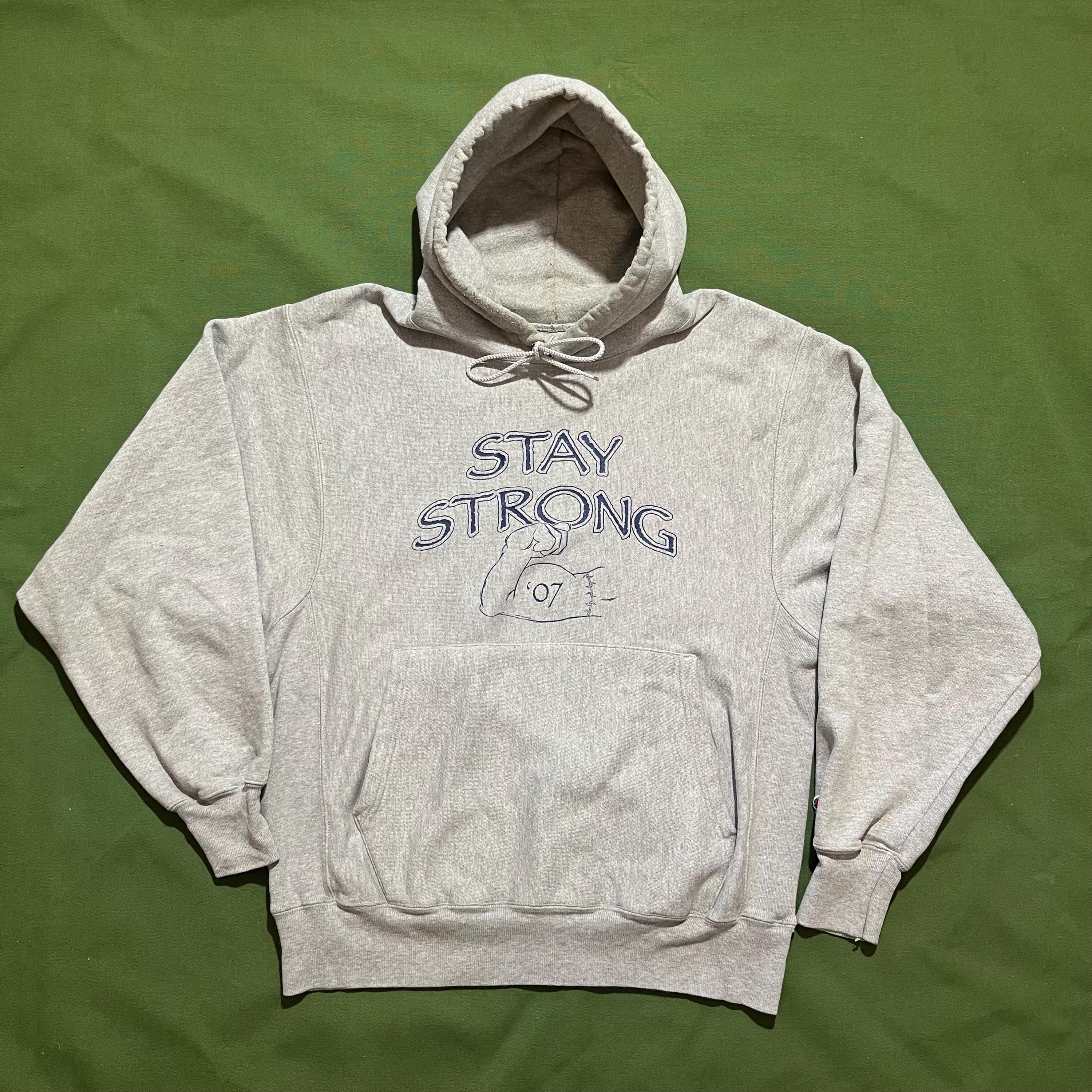 Vintage 00s Y2K Champion Reverse Weave Stay Strong Pullover Hoodie