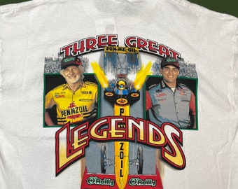 Vintage 00s Y2K Pennzoil O’Reilly’s Racing Racecar Graphic T-Shirt White XL
