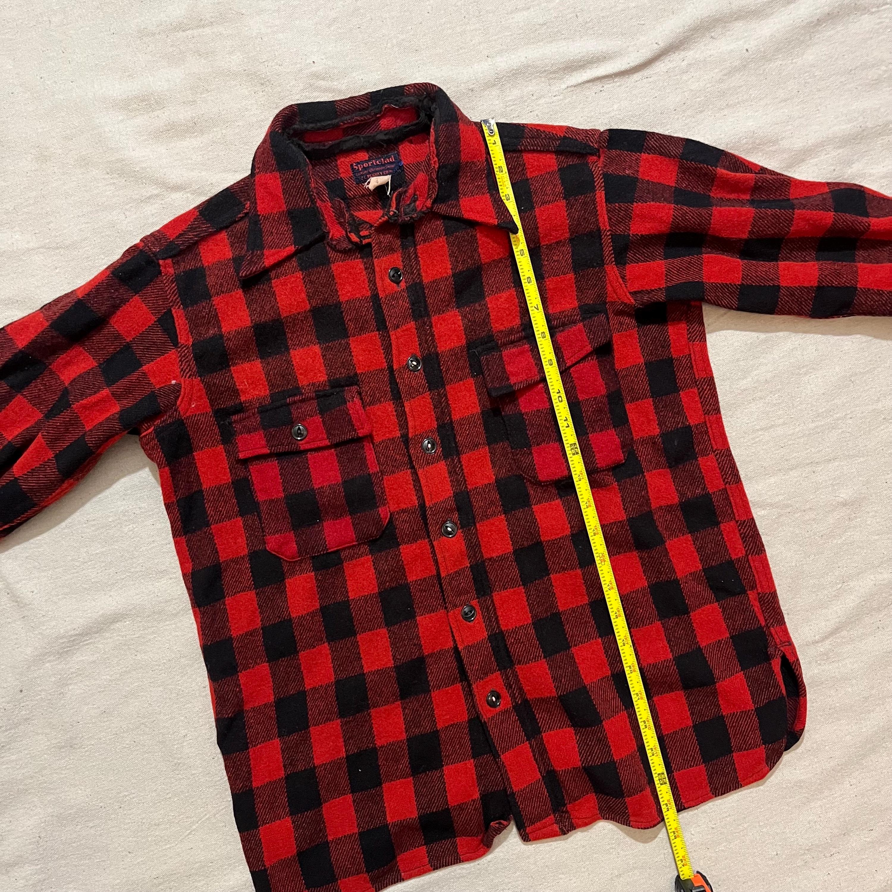 Vintage 50s/60s Buffalo Plaid Wool Flannel Shirt - JC Penney