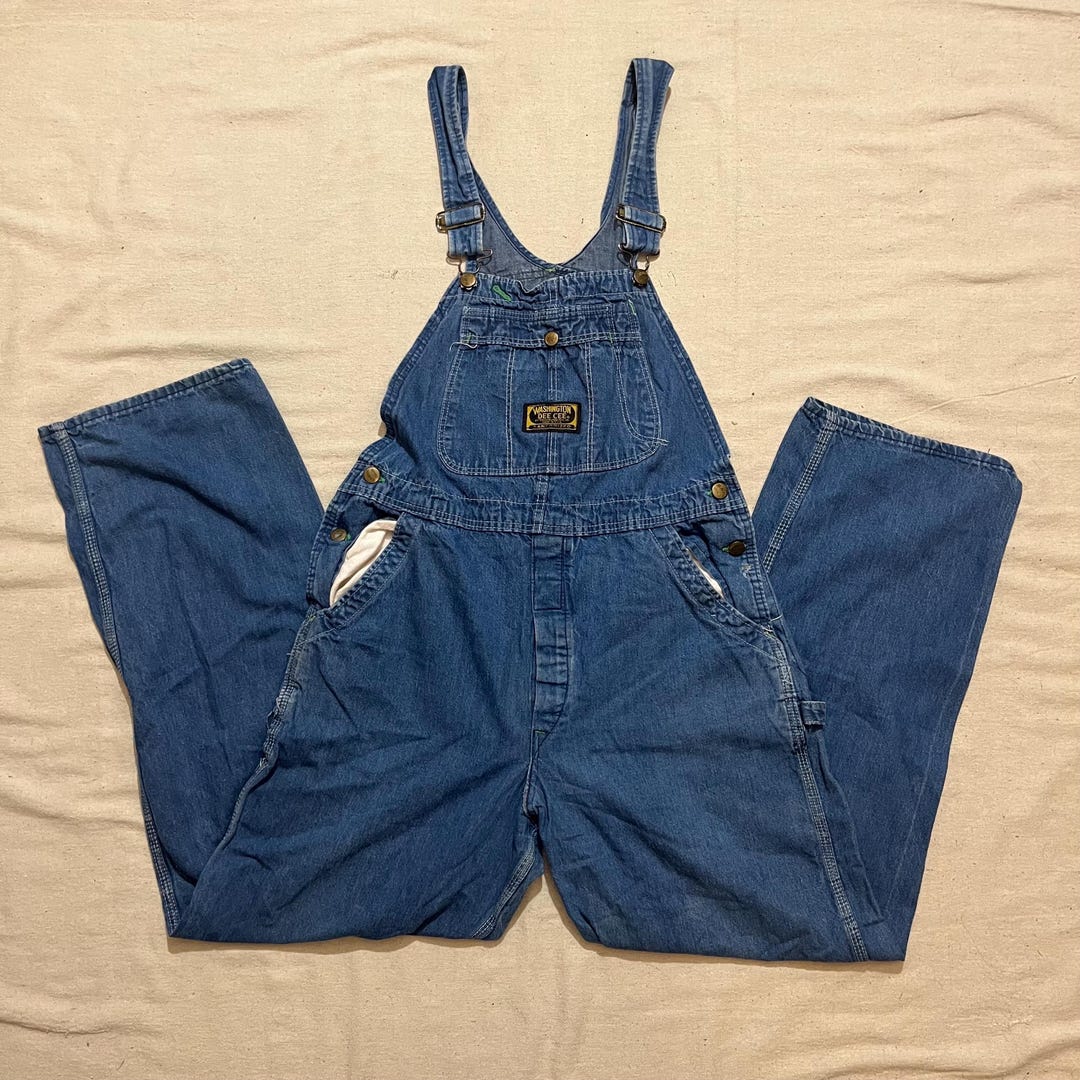 Vintage 60s/70s Dee Cee Sanforized Denim Overalls Blue Size L/XL