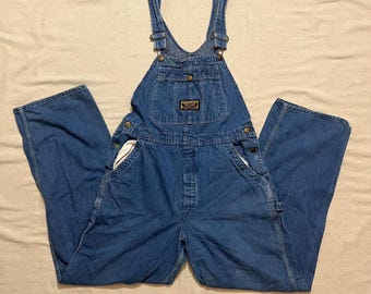 Vintage 60s/70s Dee Cee Sanforized Denim Overalls Blue Size L/XL 34”