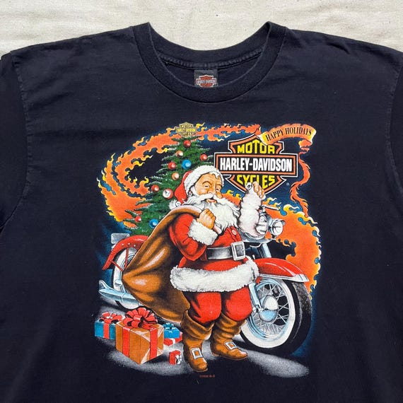 Vintage 90s Harley Davidson Milwaukee Wisconsin Christmas Santa