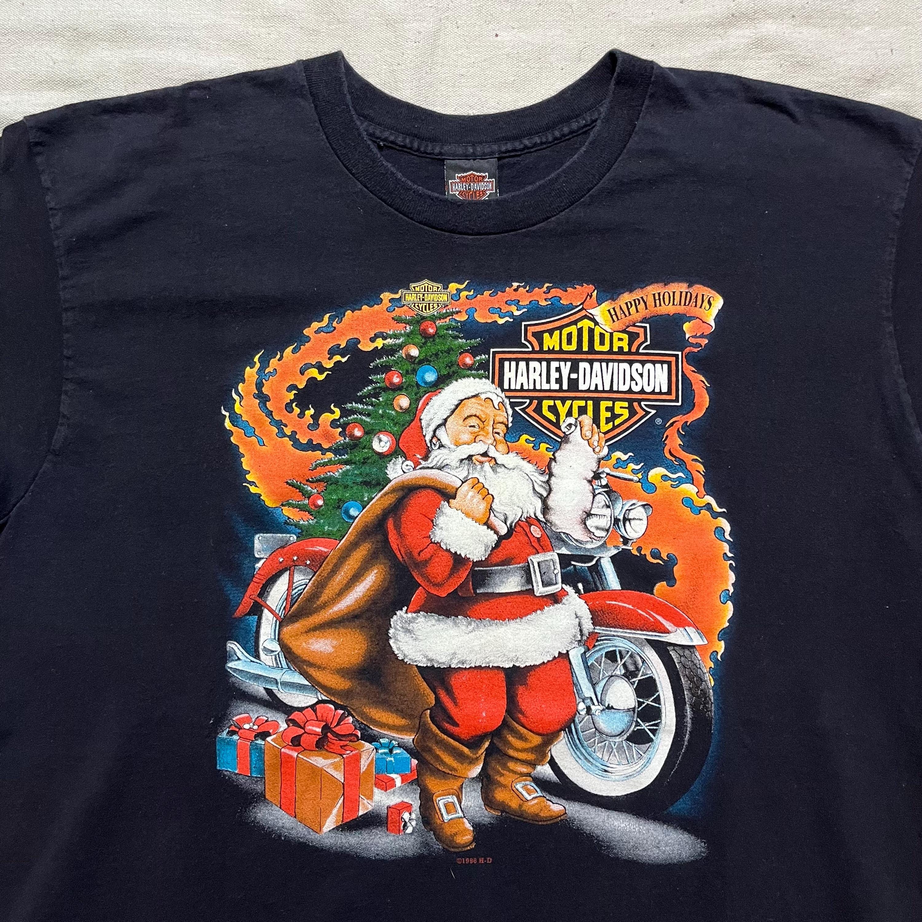 Vintage 90s Harley Davidson Milwaukee Wisconsin Christmas Santa