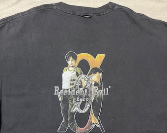 Vintage 00s Resident Evil Zero Video Game Capcom Promo Graphic T-Shirt Black XL