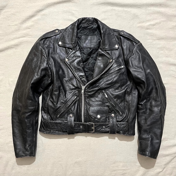 Vintage Harley Davidson Leather Biker Jacket: 90s Moto Cropped