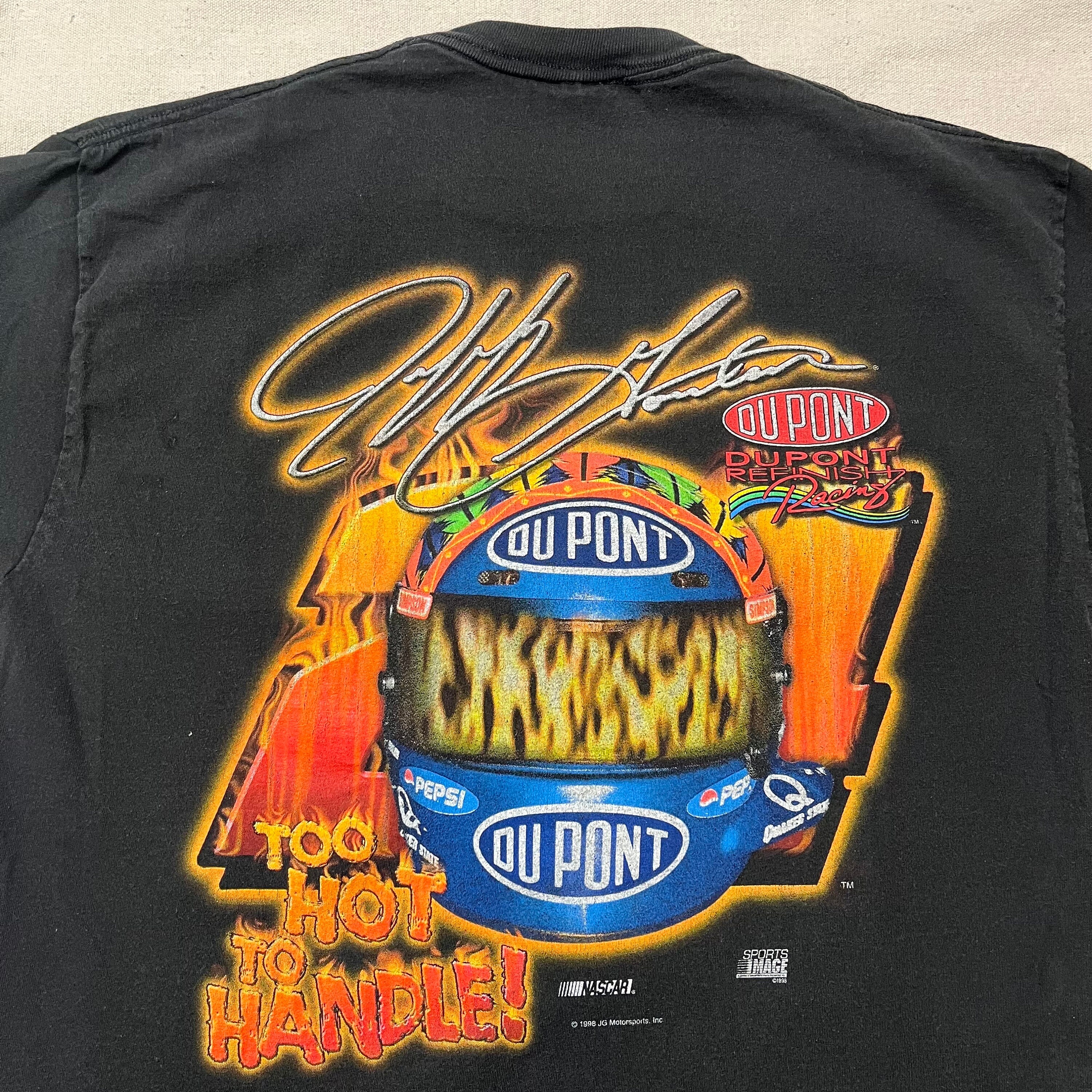Vintage 90s Nascar Racing Jeff Gordon Red Hot Dupont Graphic T 
