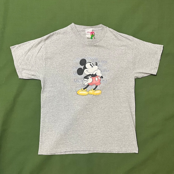 Vintage 90s Disney Mickey Mouse Graphic T-shirt Gray Large - Etsy