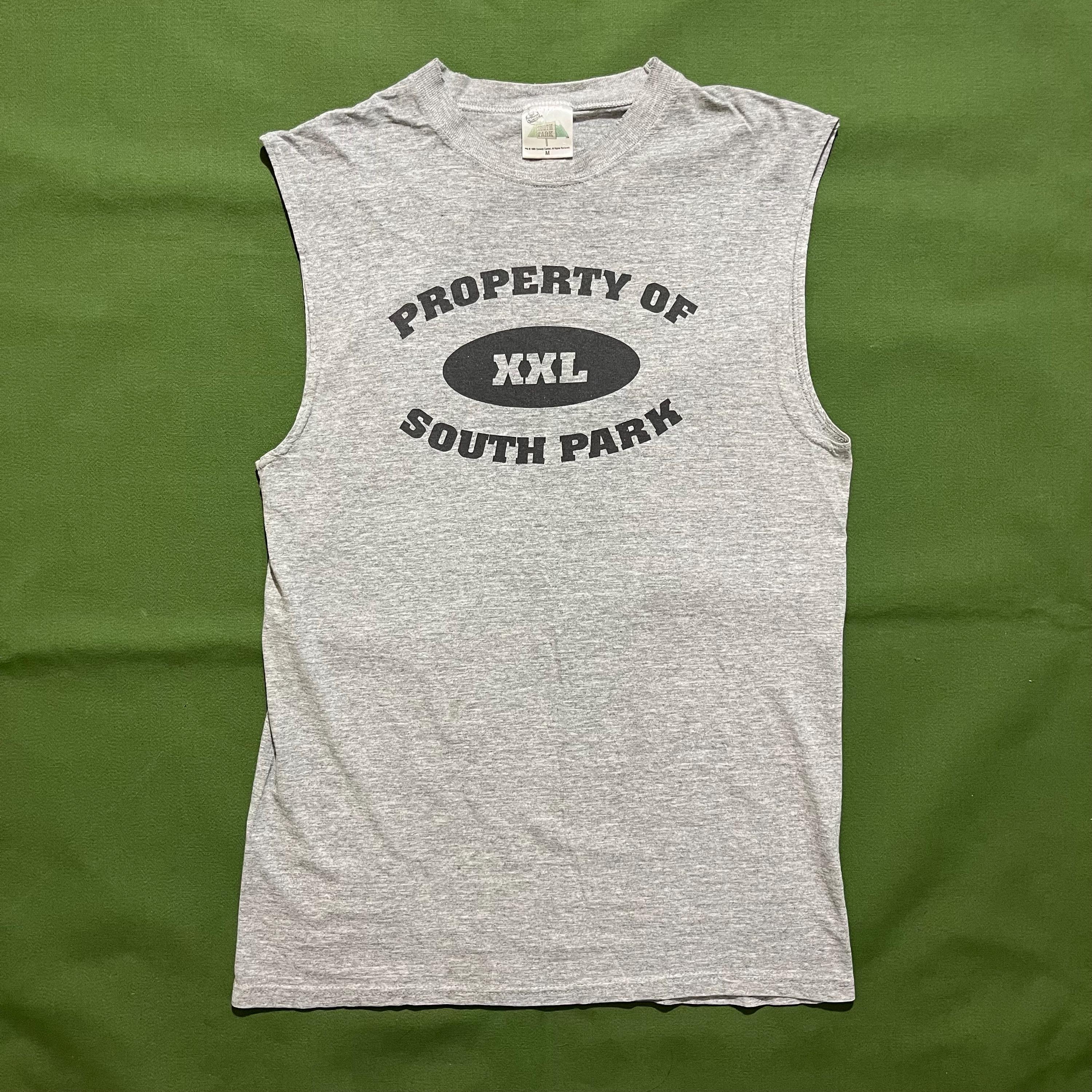 Vintage 90s South Park Tank Top: Comedy Central Graphic Tee Gray