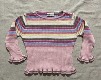 Vintage 90s Striped Sweater - Faded Glory - Girls Size 3T