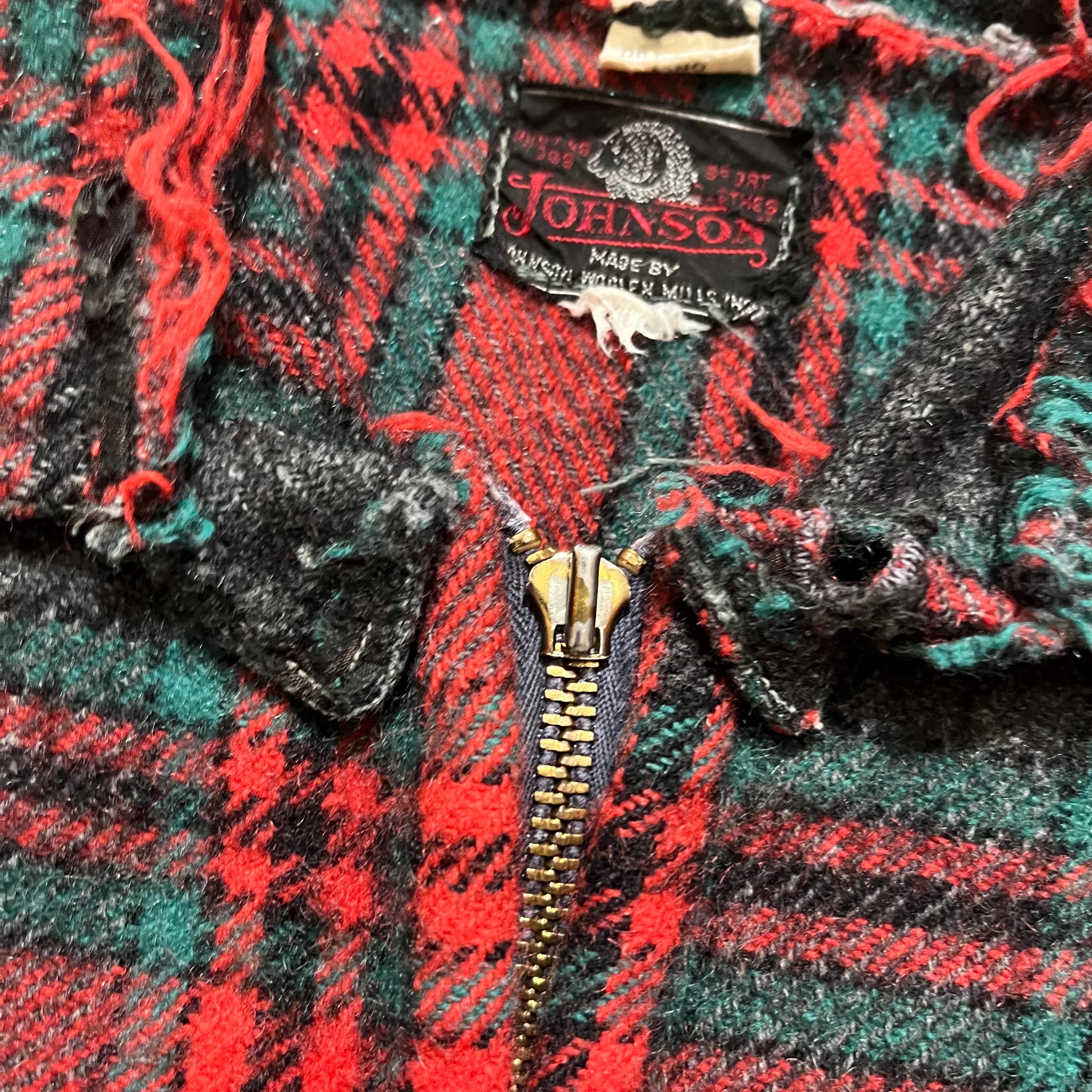 Vintage Johnson Woolen Mills Plaid Wool Hunting Jacket - 50s/60s 