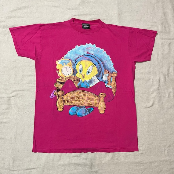Vintage 90s Looney Tunes Tweety Bird Sleep Shirt - Pink OSFA - Etsy