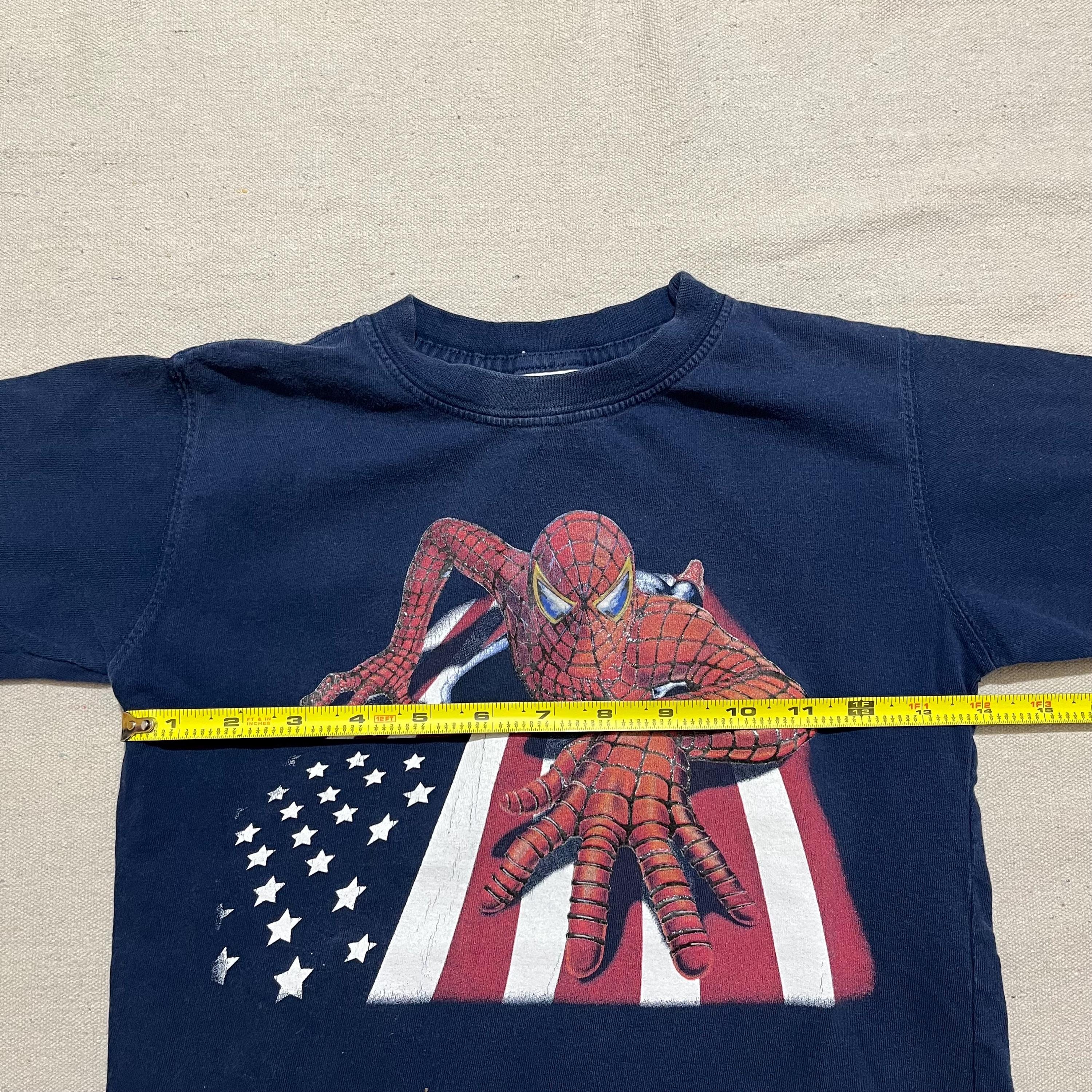 ヴィンテージ Y2K スパイダーマン アメリカ国旗 グラフィック T シャツ