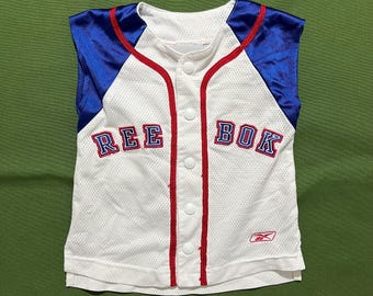 Camiseta sin mangas Reebok vintage de los años 00 Y2K para niños y bebés, color blanco, talla 2T