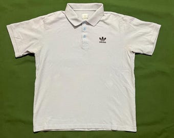 Vintage 90s/00s Y2K Adidas Sportswear Polo Button Down Shirt Light Blue Large/XL