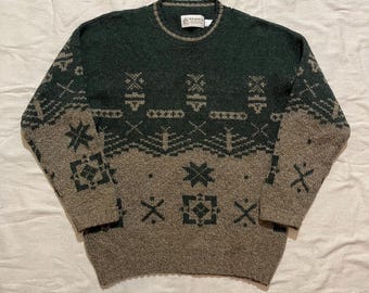 Vintage 80s Hasting and Smith Colorblock Mohair Knit Sweater