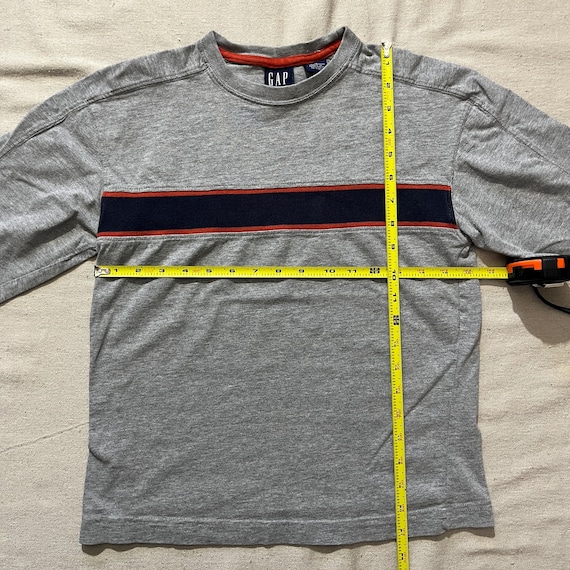 Vintage 00s Y2K Kids Youth Gap Striped Longsleeve T-shirt Gray