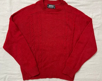 Vintage 80s Red Jantzen Knit Sweater Medium