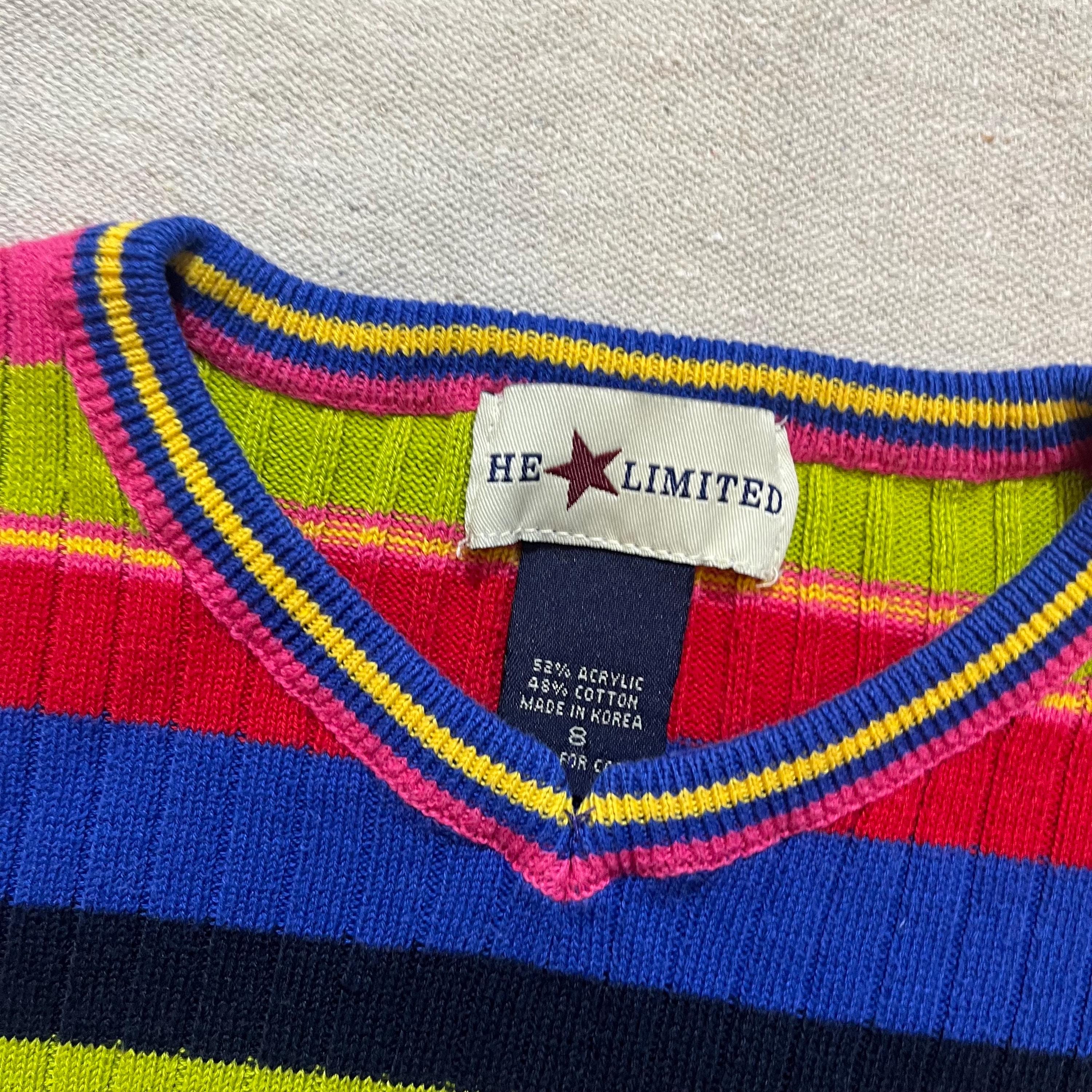 Vintage 90s Y2K Striped Knit Sweater - the Limited - Girls Size 8 