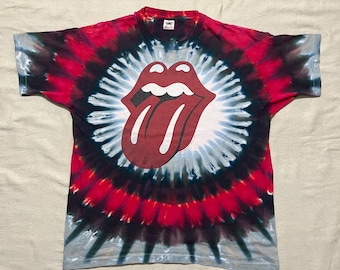 Vintage 90's the Rolling Stones English Rock Band Tye Dye Xlarge T