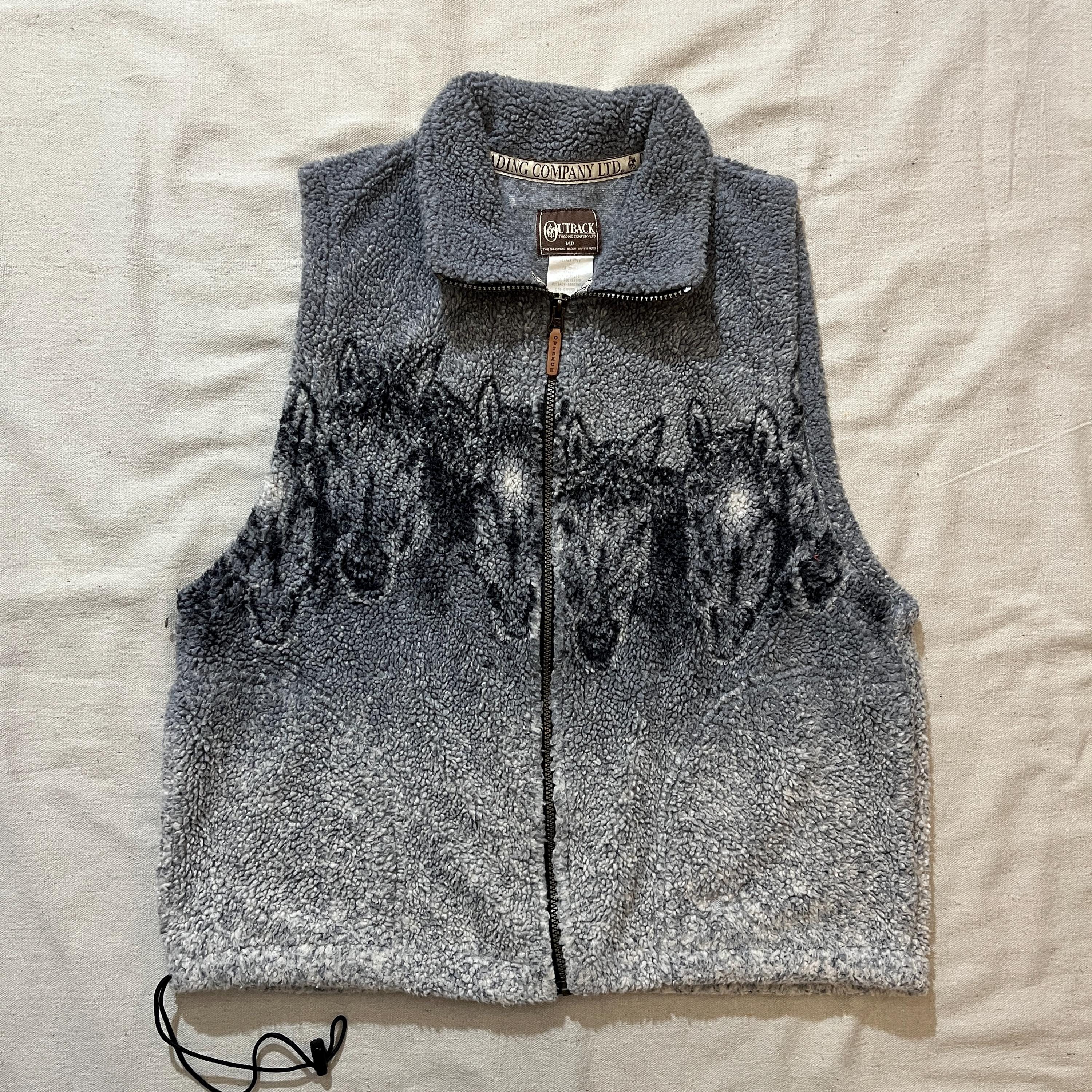 Gilet en mélange de laine vintage western des années 1990 à