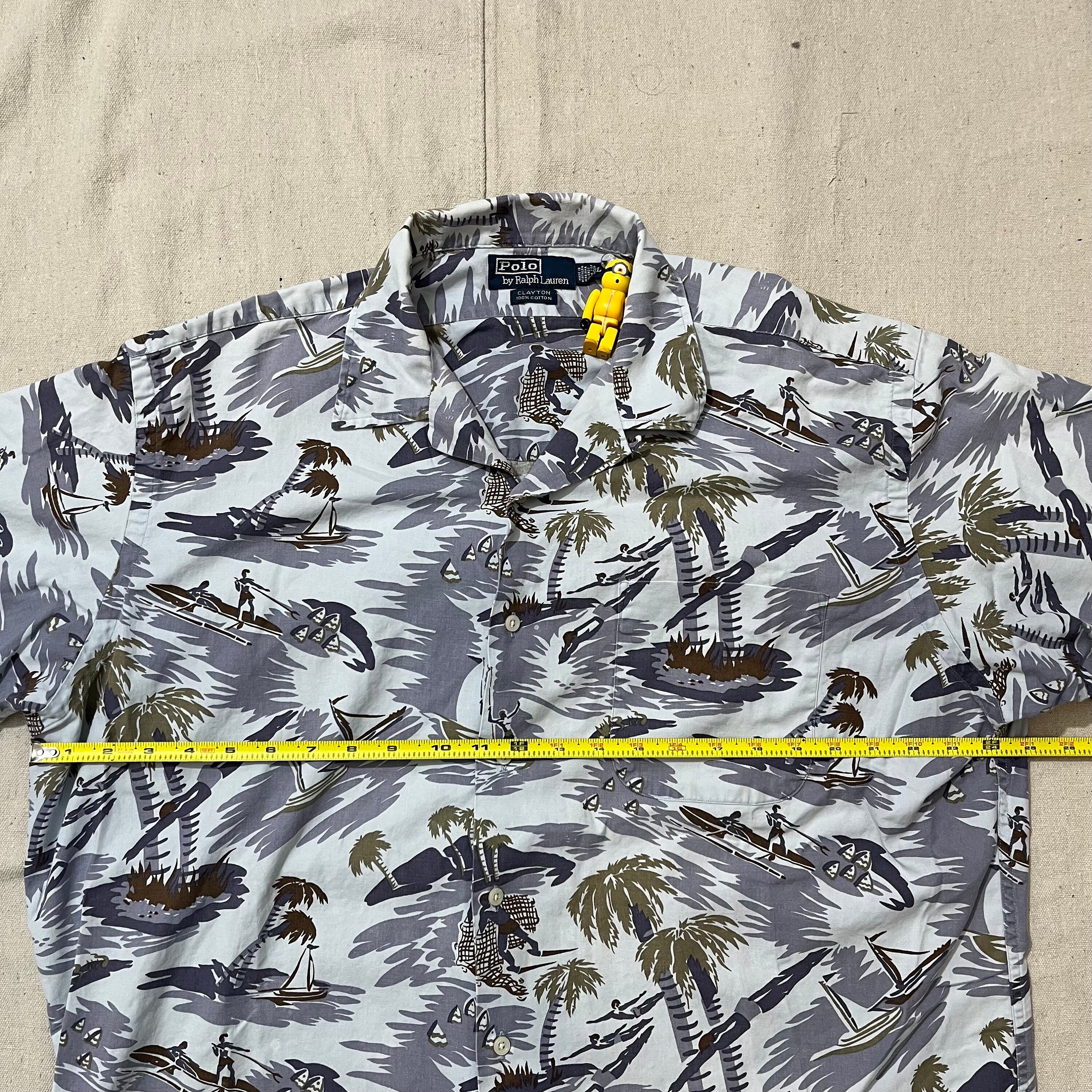 Vintage 90s Polo Ralph Lauren Hawaiian Shirt: Beach Print