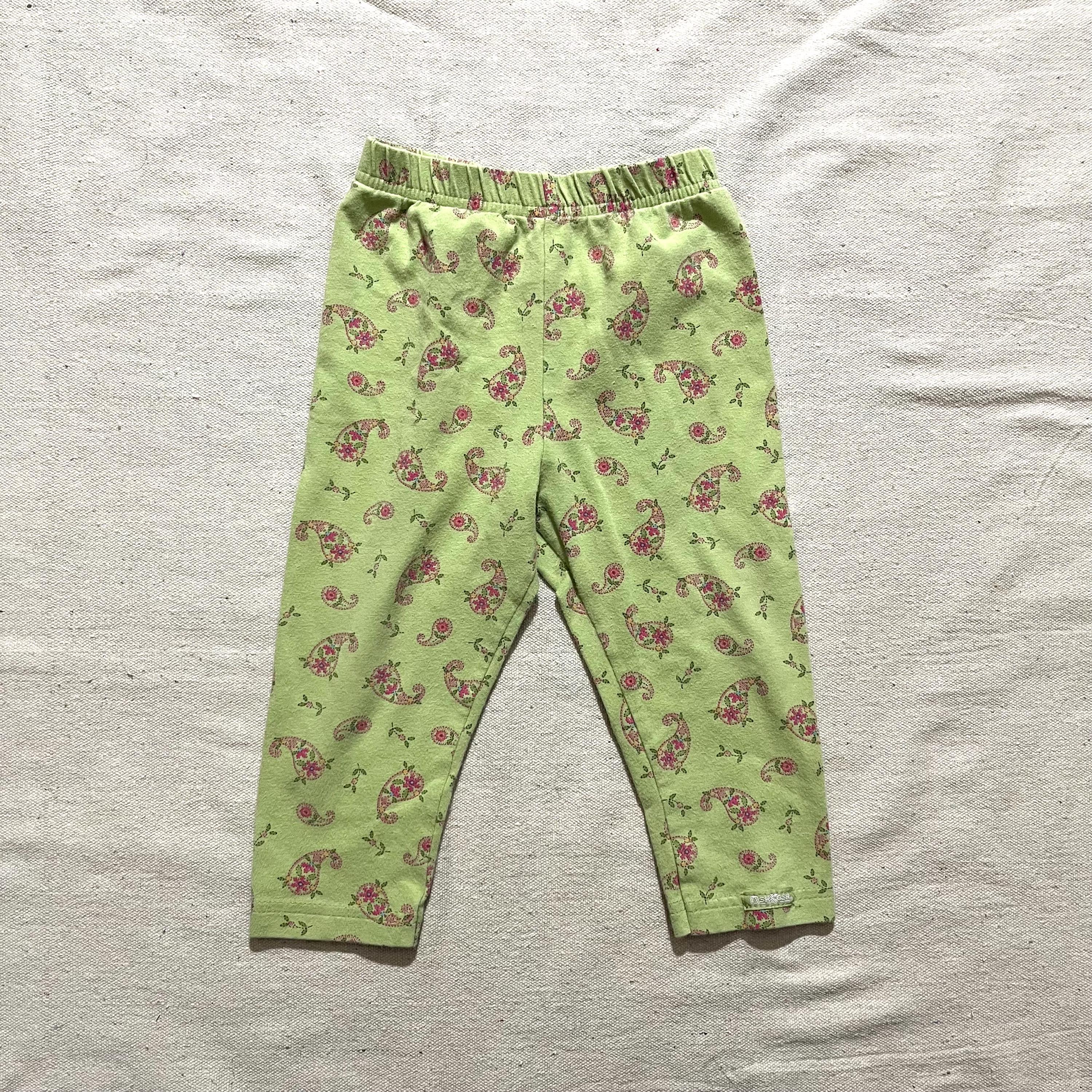 Vintage 90s Oshkosh B'gosh Paisley Pants - Baby Toddler Green