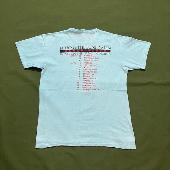 Vintage 80s Echo and the Bunnymen Music Band Tour Graphic T-shirt