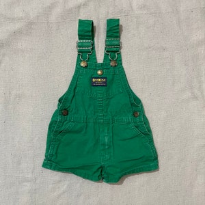 Vintage 70s/80s Kids/Toddler Oshkosh B’Gosh Short Overalls Green 2T