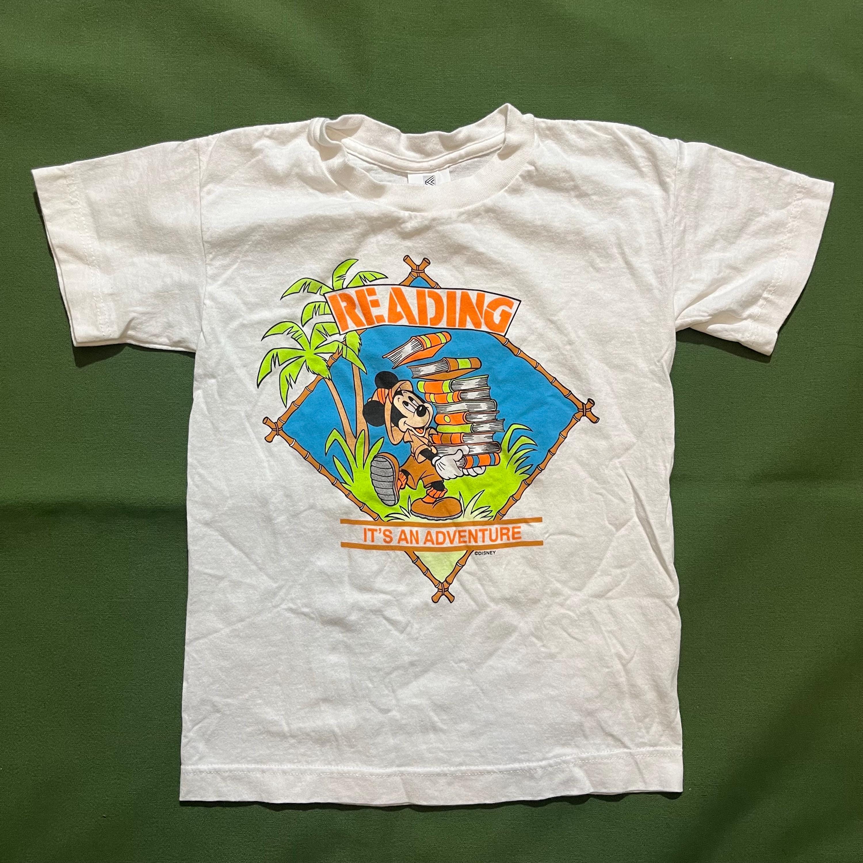 Vintage 80s 90s Kids Youth Disney Mickey Mouse Reading is and
