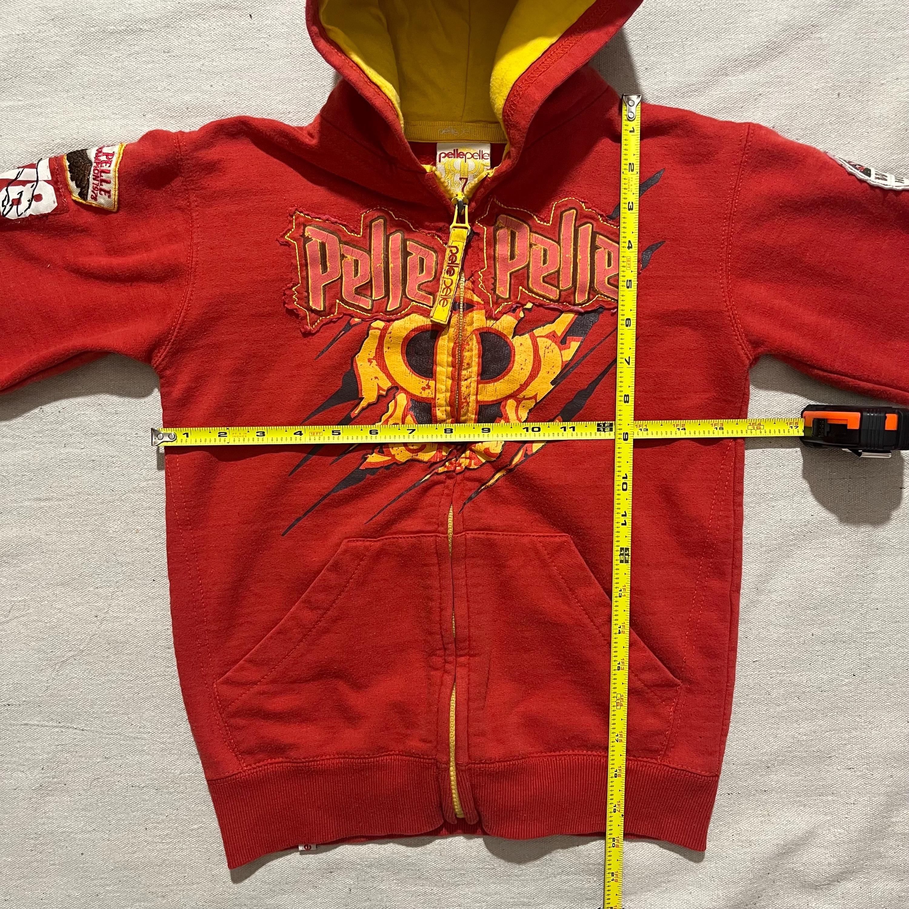 Vintage Y2K Pelle Pelle Kids Hoodie - Red Hip Hop Sweatshirt Size