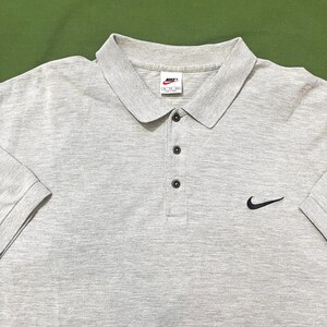 Vintage 90s Nike Swoosh Polo Shirt Gray XL - Etsy
