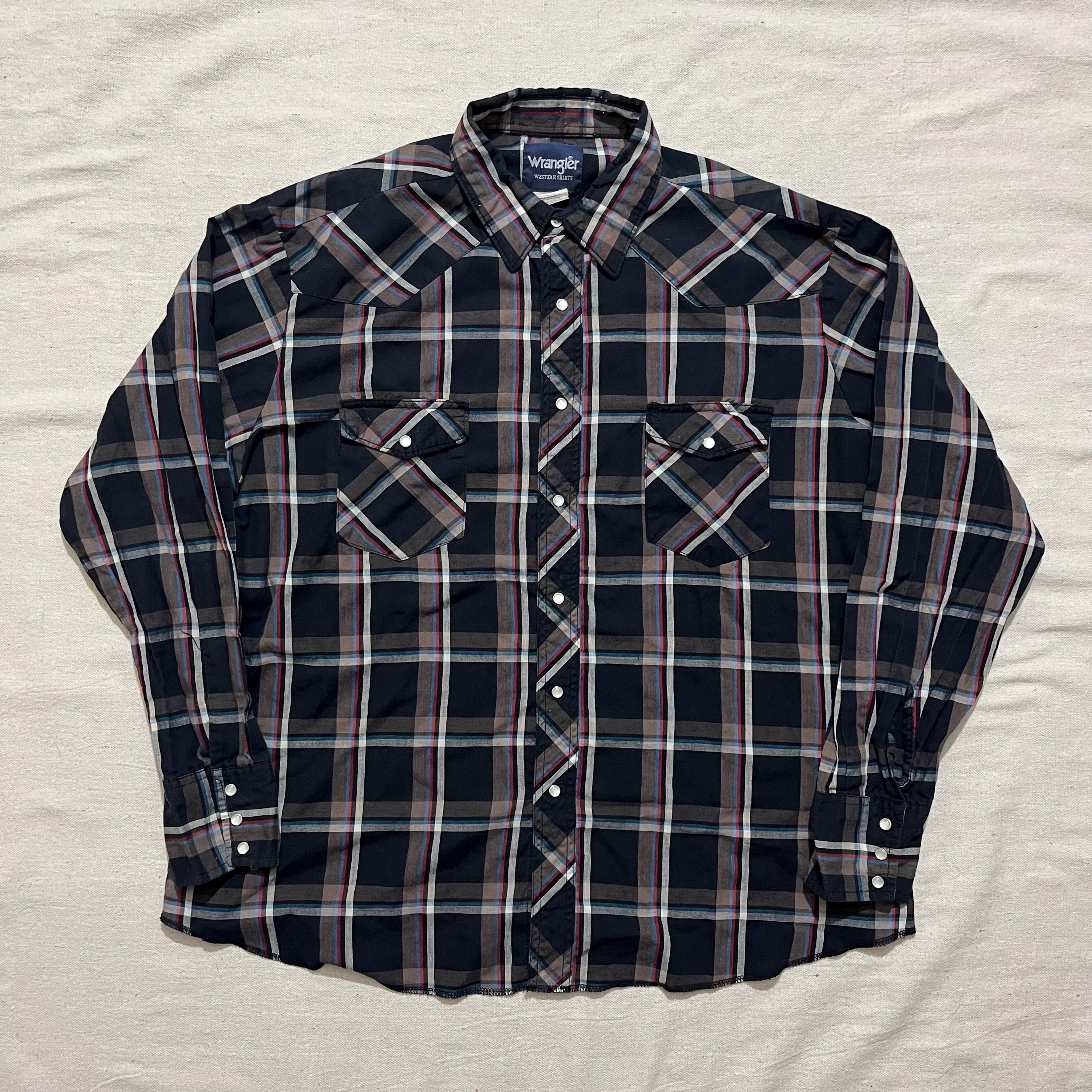Chemise western couleur bleu Wrangler vintage des années 2000 chemise western à manches longues Wrangler Wrangler à carreaux Wrangler perle - France