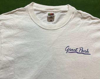 Vintage 90s 00s Y2K Minneapolis Grant Park Twin Cities Graphic T-Shirt White Large