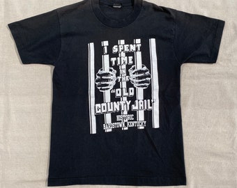 Vintage 90s Kentucky County Jail Prison Travel Tourist Souvenir Humor Graphic T-Shirt Black Medium