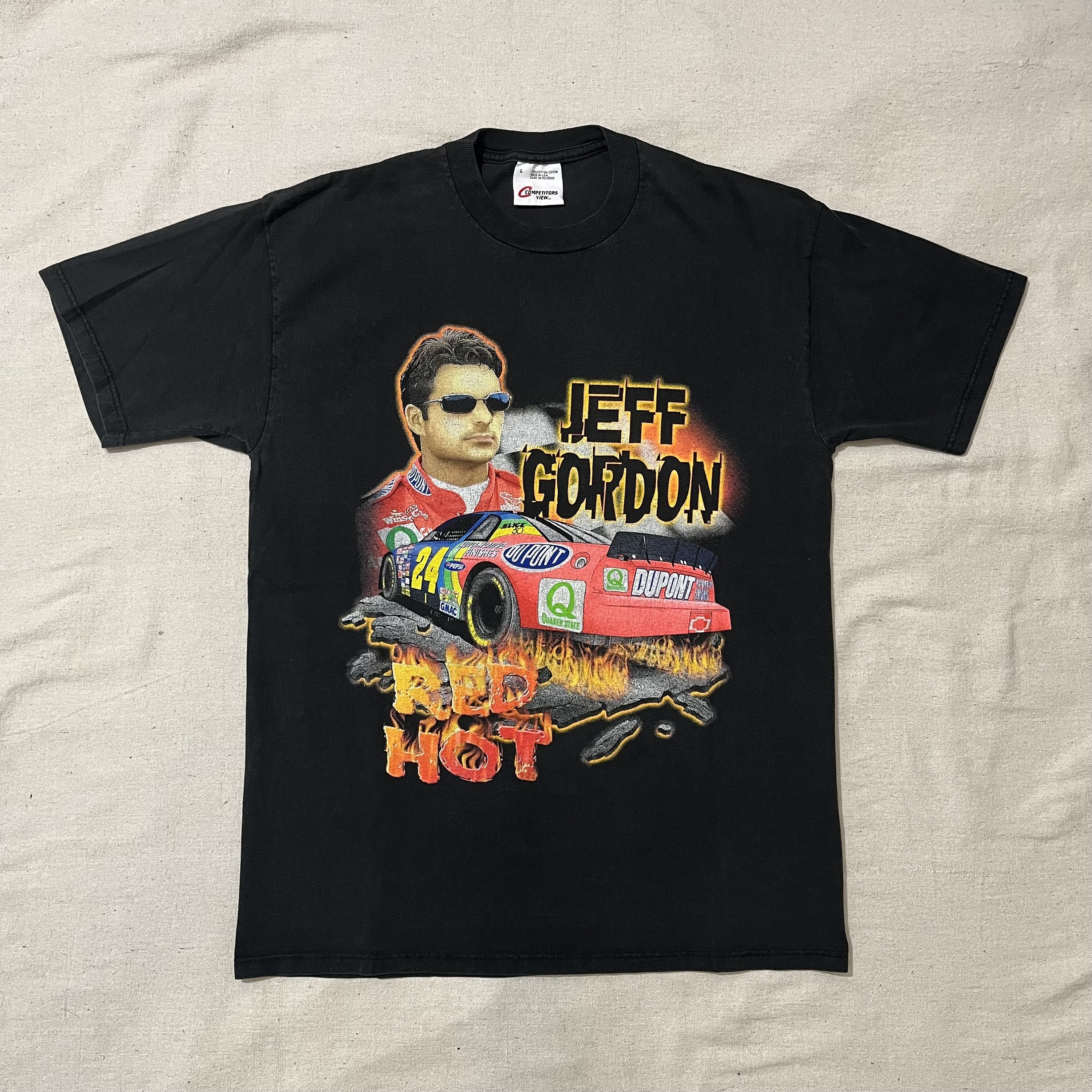 Vintage 90s Nascar Racing Jeff Gordon Red Hot Dupont Graphic T 