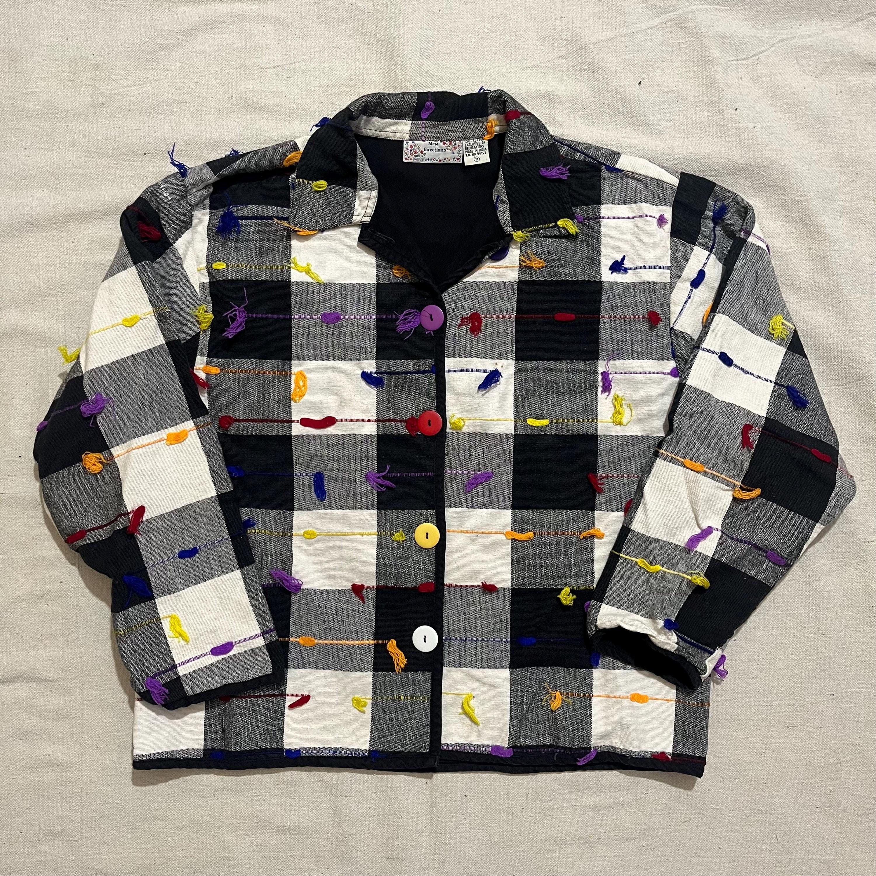 Vintage 80s/90s New Directions Plaid Accented Button Down Cropped