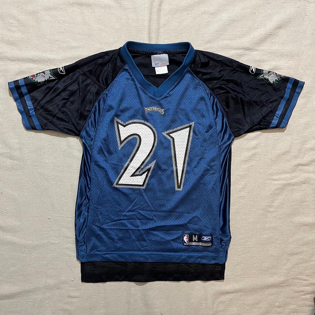 Vintage 90s NBA Timberwolves Kevin Garnett Jersey: Reebok Youth