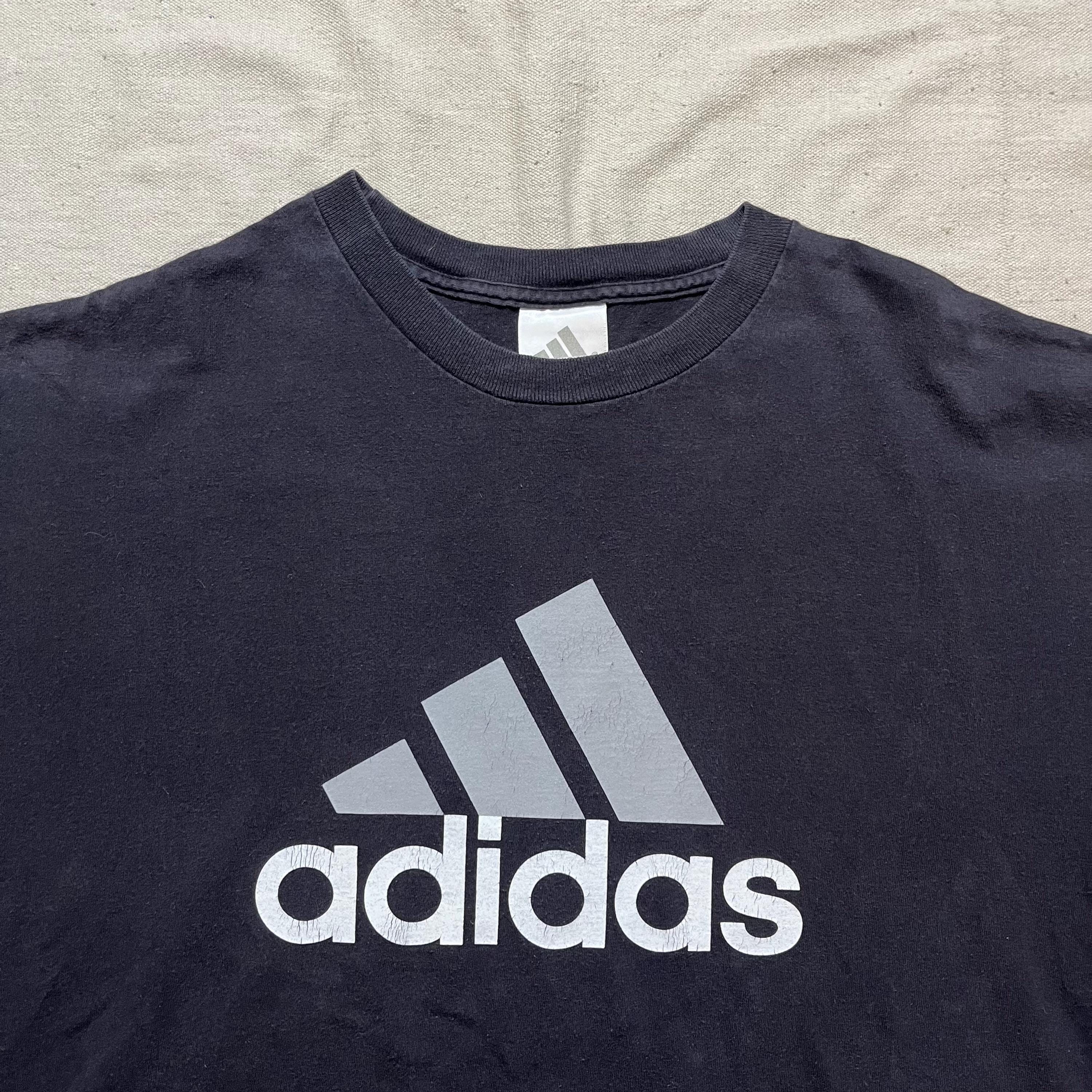 Vintage 00s Y2K Adidas Sportswear Logo Graphic T-shirt Black Large