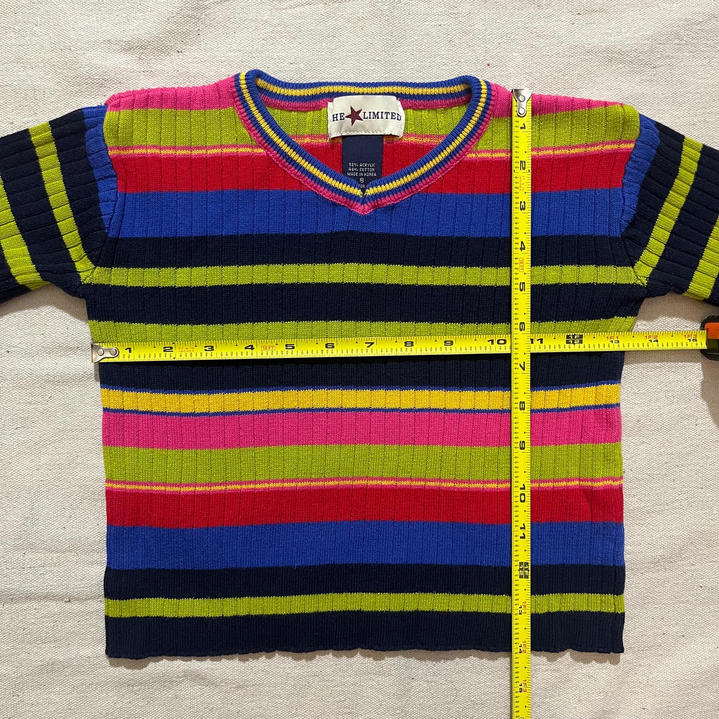 Vintage 90s Y2K Striped Knit Sweater - the Limited - Girls Size 8 