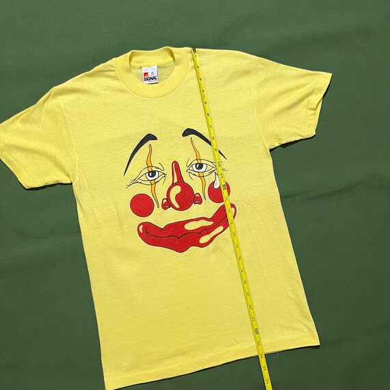 Vintage 80s/90s Clown Face Makeup Graphic T-shirt Yellow