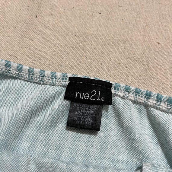 Vintage 00s Y2K Women's Femme Rue 21 Plaid Houndstooth Skirt Blue